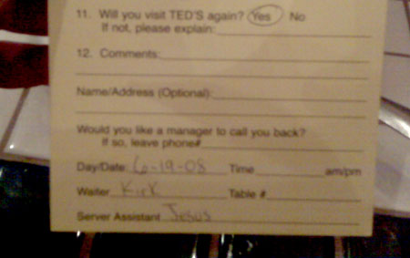 Jesus at Ted's